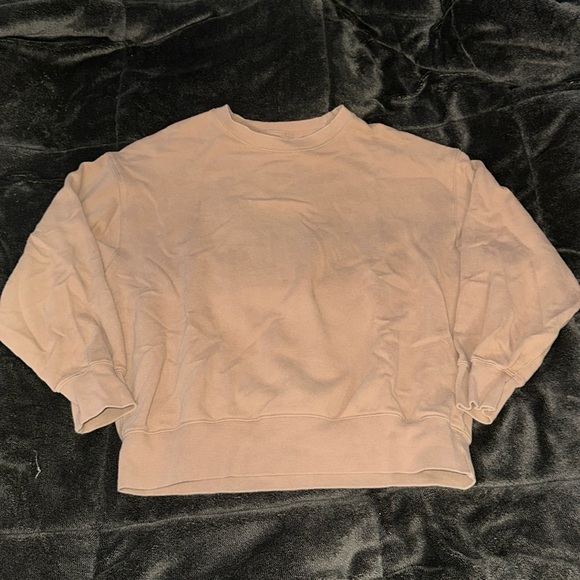 American Eagle Outfitters Tops - ⭐️3 For $15⭐️ American Eagle Plain Tan Fleece Loungewear Crewneck
